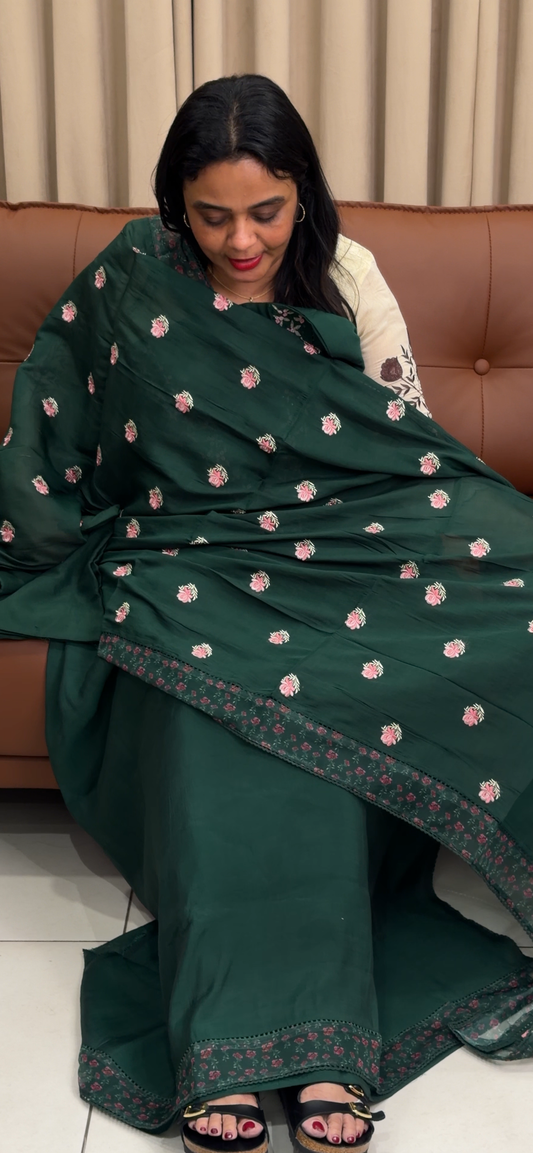 MALAI CHANDERI UNSTITCHED SALWAR SUITS - IHA 34062