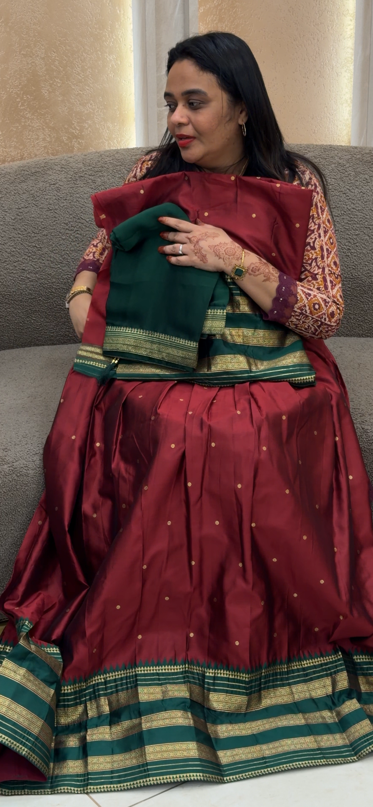 SEMI STITCHED DHAVANI SETS - IHA 33062