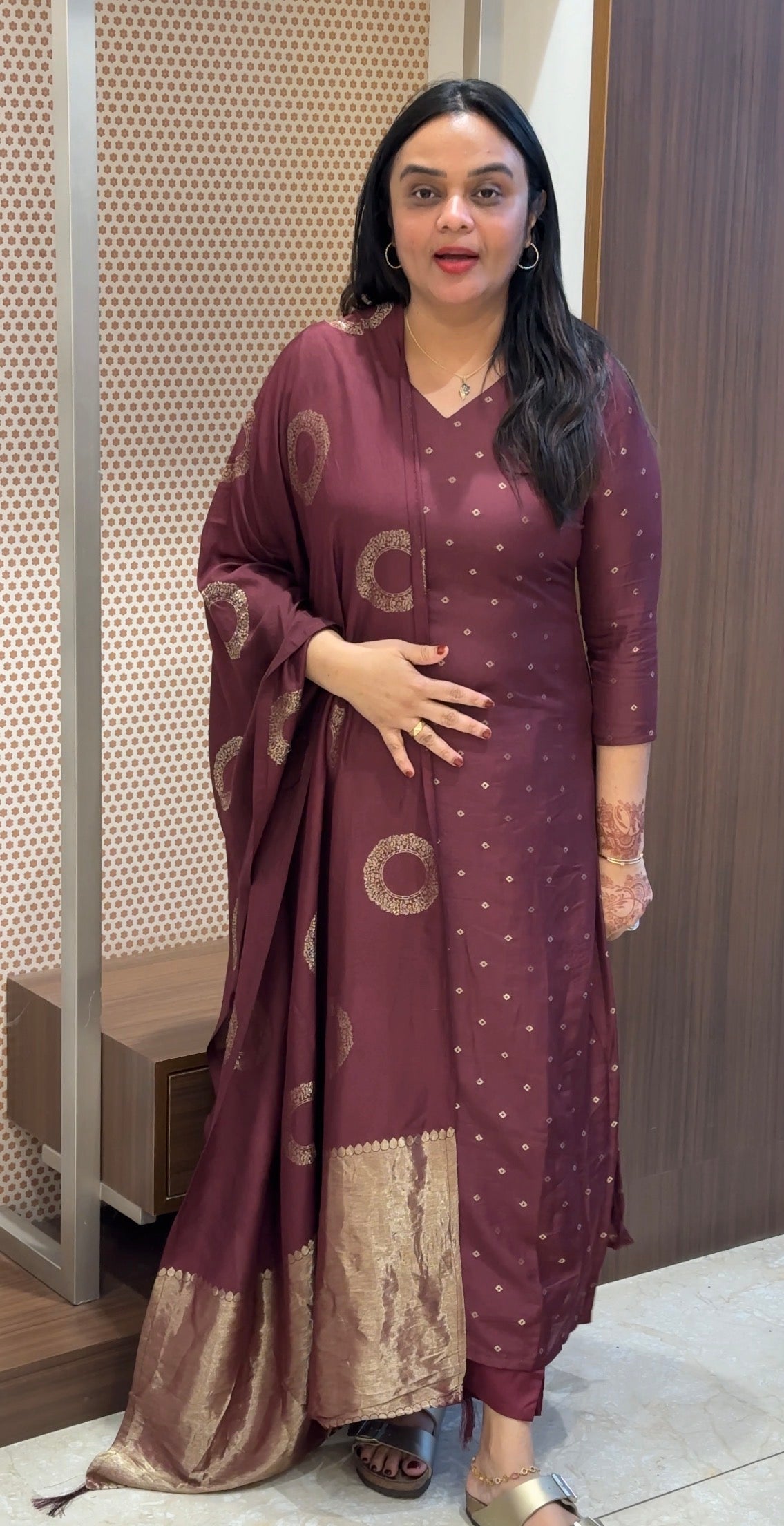 IHA'S IN-HOUSE MUL CHANDERI TOP,BOTTOM AND DUPATTA - IHA 32221