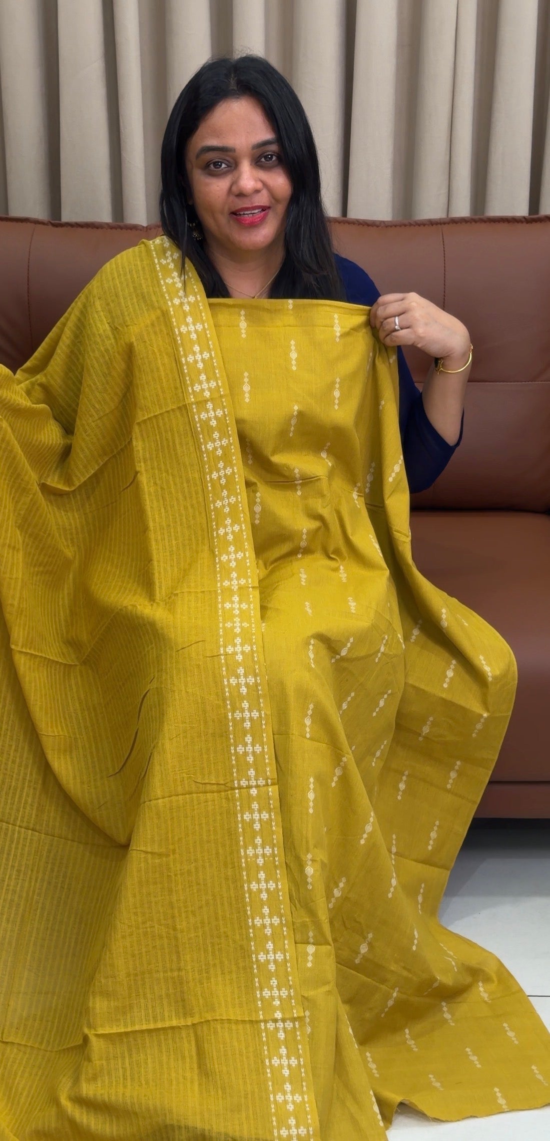 COTTON JAMDANI UNSTITCHED SALWAR SUITS - IHA 33705