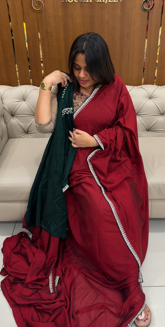 SEMI RAW SILK SAREES - IHA 27036