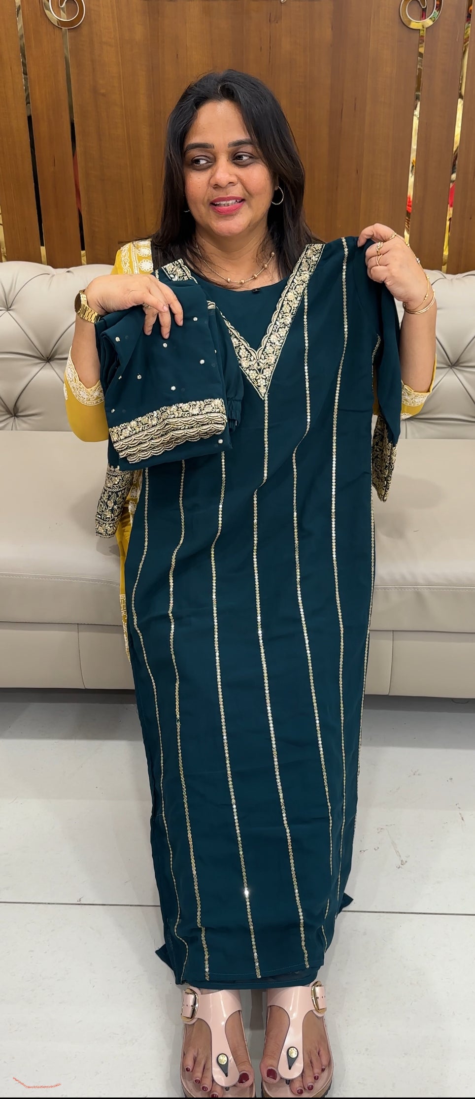 FAUX GEORGETTE TOP,BOTTOM AND DUPATTA - 26967