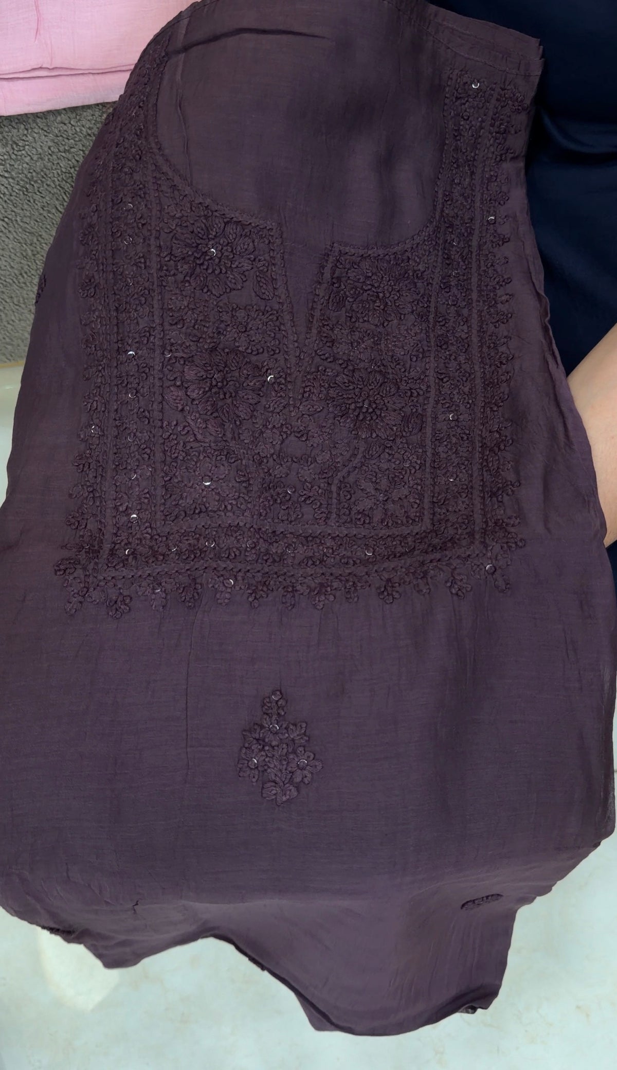 CHIKANKARI UNSTITCHED SALWAR SUIST - IHA 35864