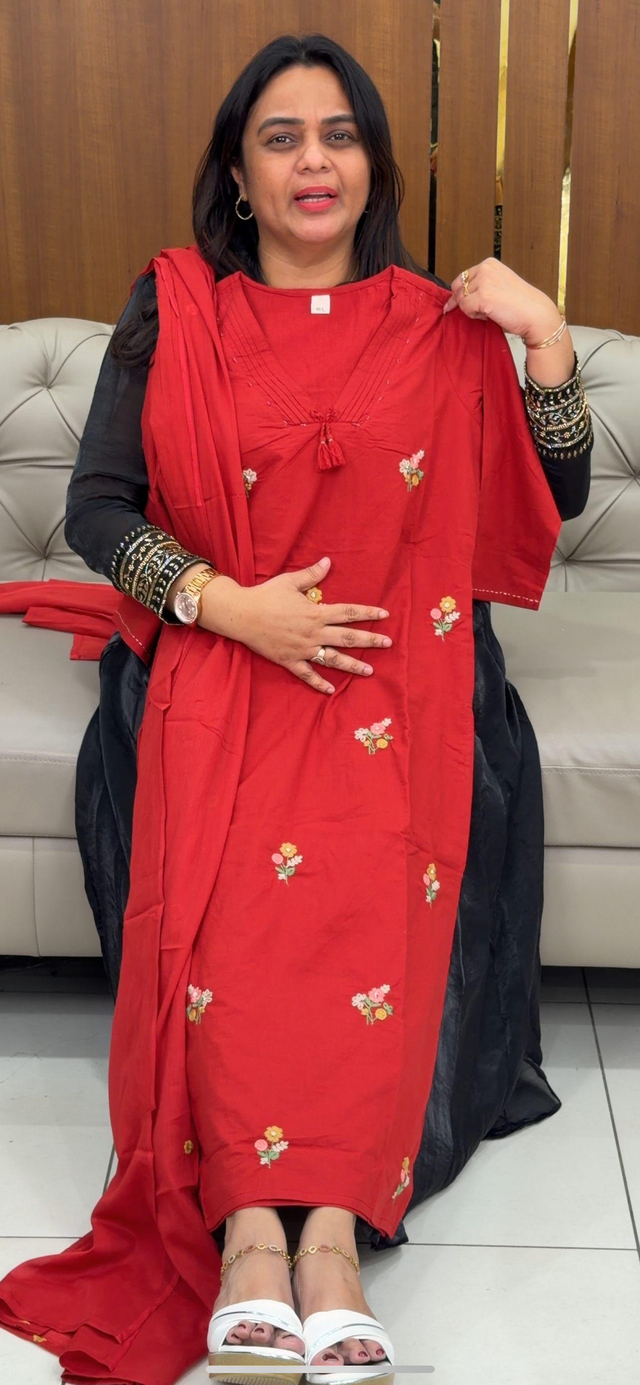 MUL COTTON  TOP, BOTTOM AND DUPATTA - IHA  29099