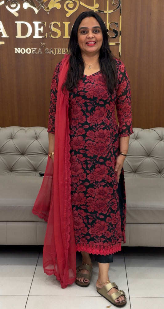 FORWARD FLORAL PRINTED UNSTITCHED SALWAR SUITS - IHA 32023