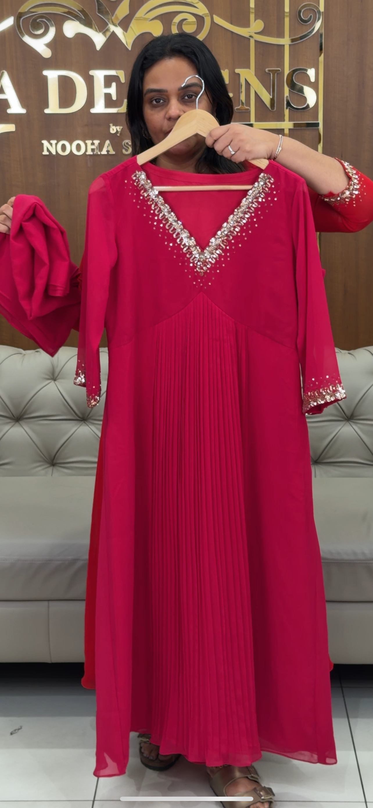 IHA'S IN-HOUSE HAND WORKED  ALINE TOP AND DUPATTA - IHA 31912