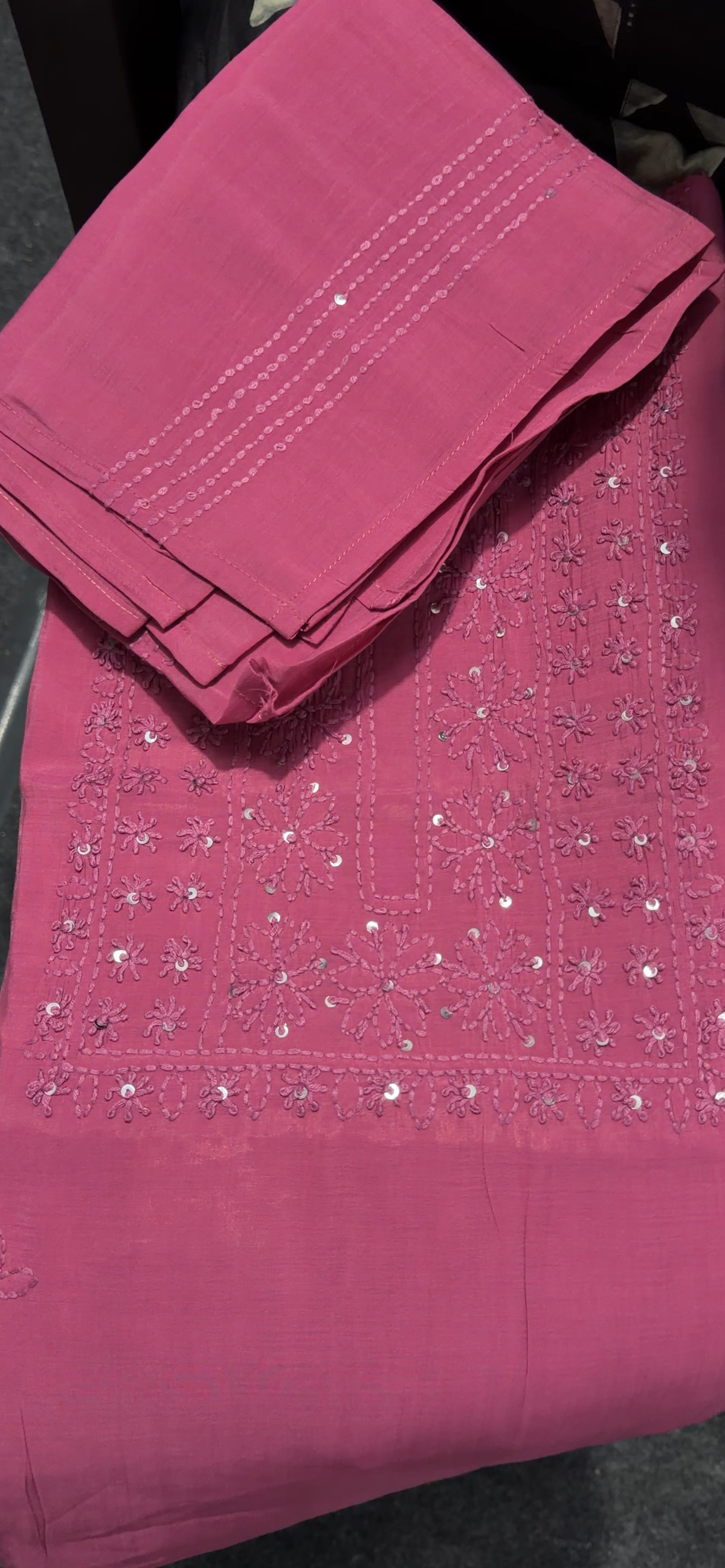 LUCKNOWI CHIKANKARI UNSTITCHED SALWAR SUITS - IHA 36049
