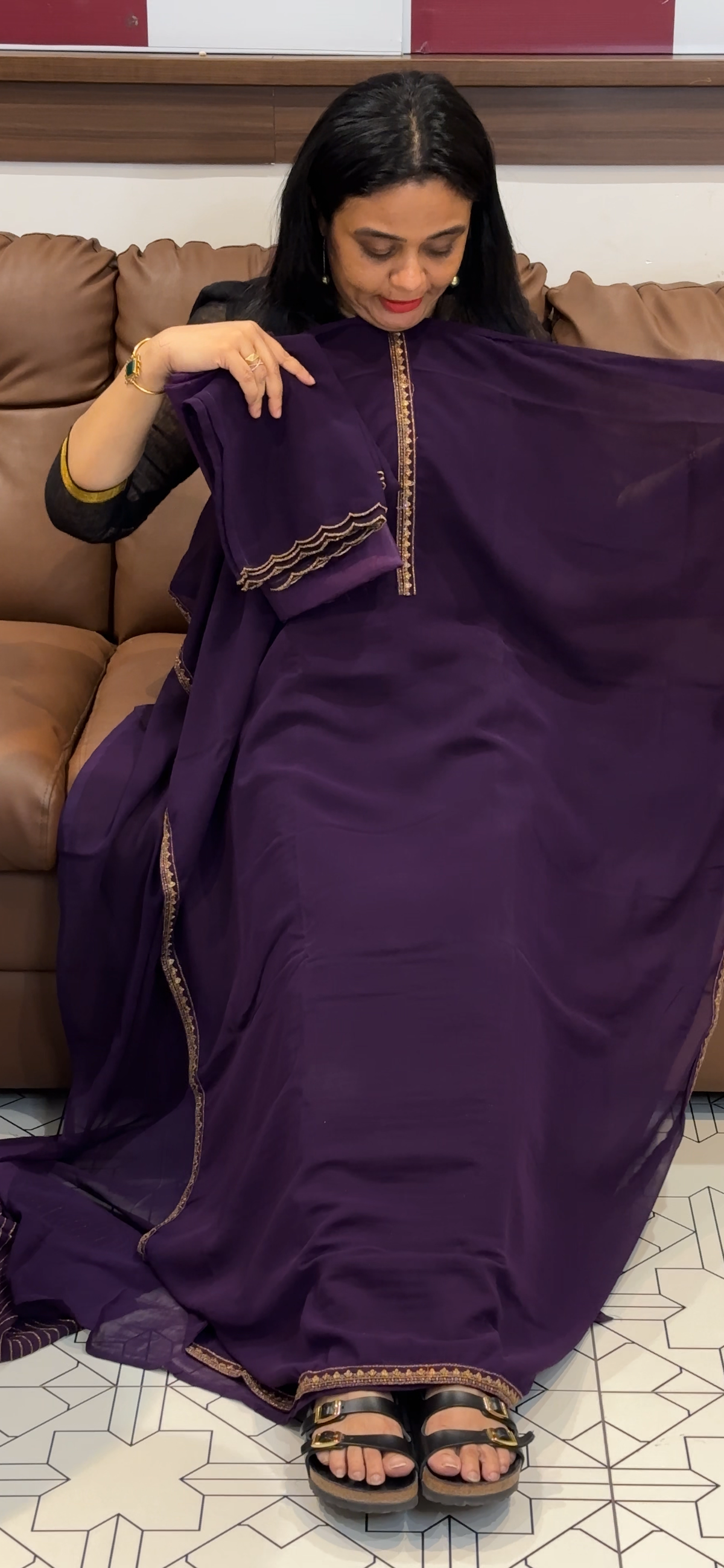 GEORGETTE UNSTITCHED SALWAR SUITS - IHA 35487