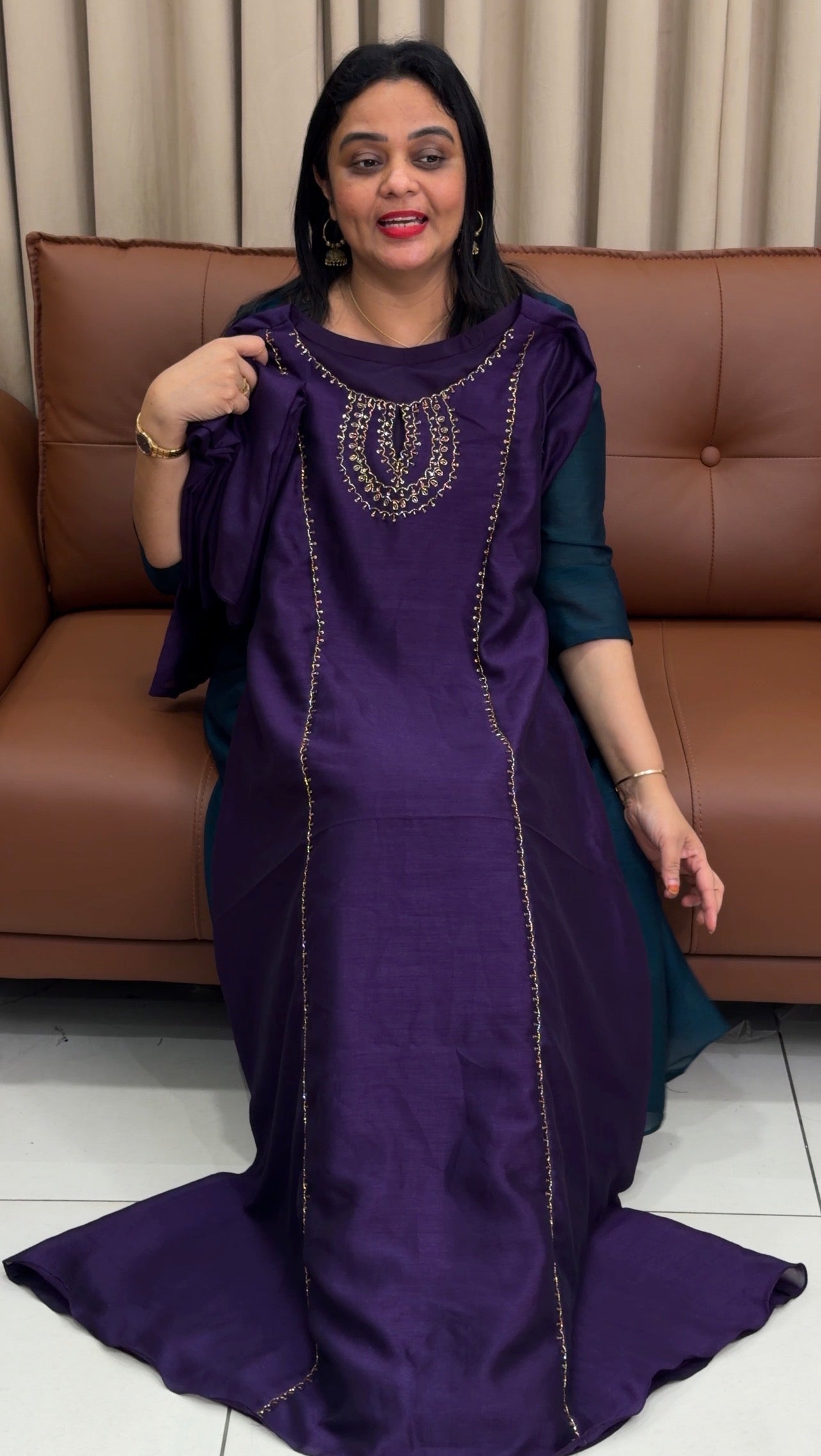 IHA'S IN-HOUSE HAND WORKED UNSTITCHED SALWAR SUITS - IHA 34008