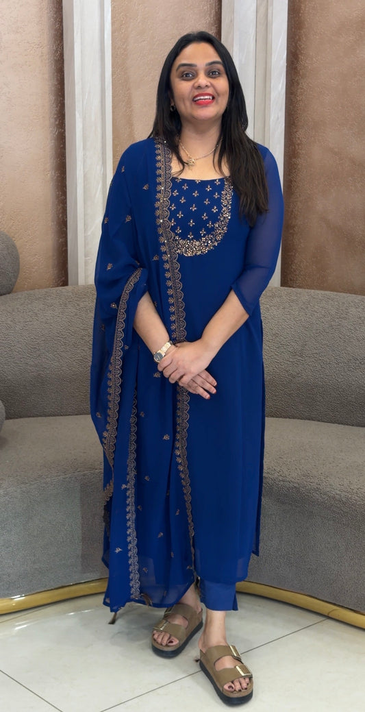 FORWARD FAUX GEORGETTE UNSTITCHED SALWAR SUITS - IHA 32506
