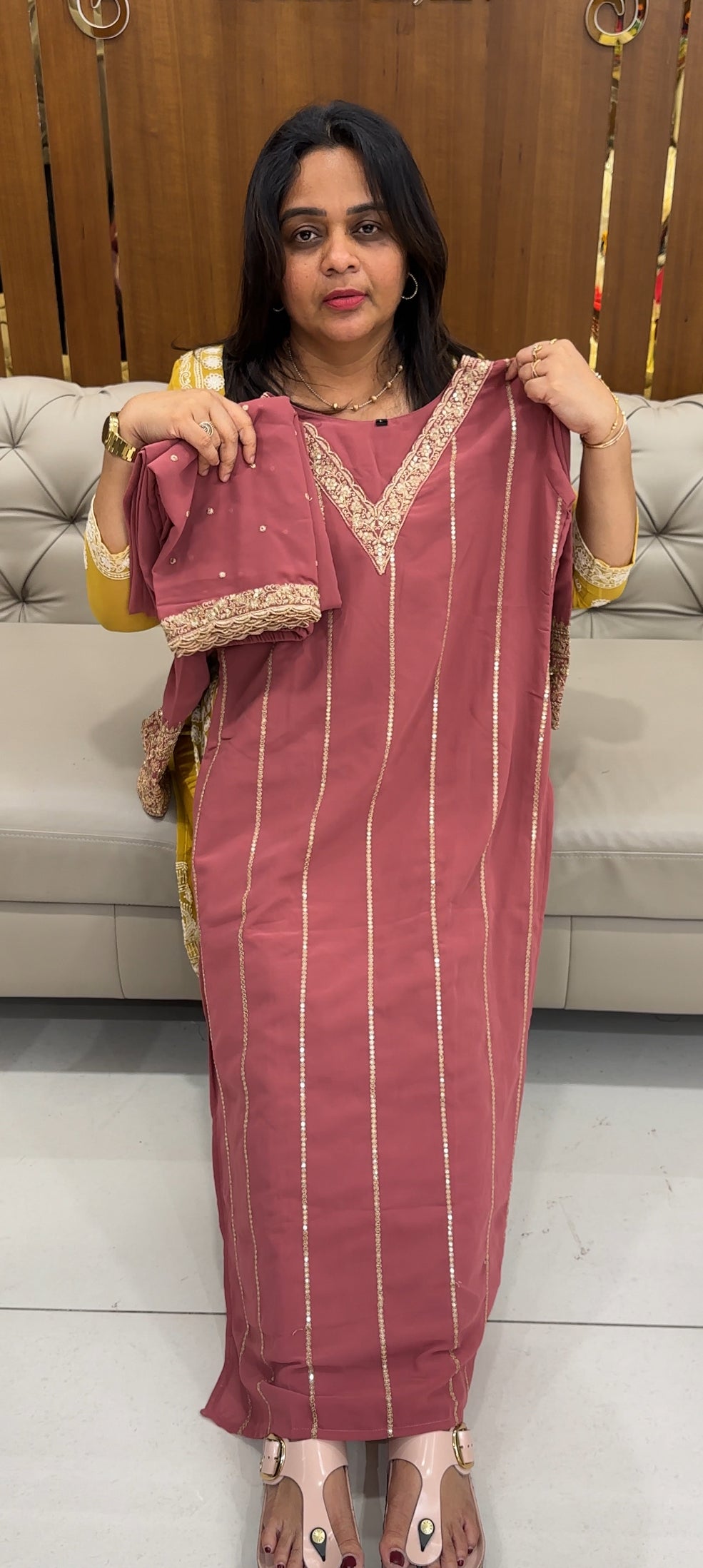 FAUX GEORGETTE TOP,BOTTOM AND DUPATTA - 26967
