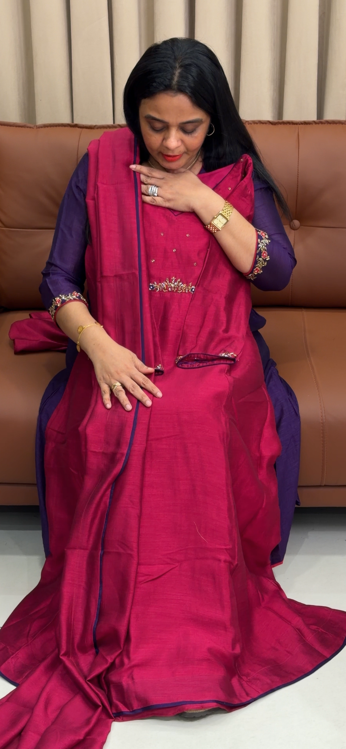 IHA'S IN-HOUSE SEMI RAW SILK TOP AND DUPATTA - IHA 35792