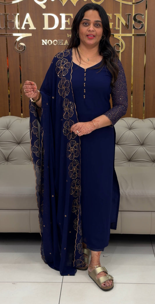 FORWARD FAUX GEORGETTE UNSTITCHED SALWAR SUITS - IHA 31342