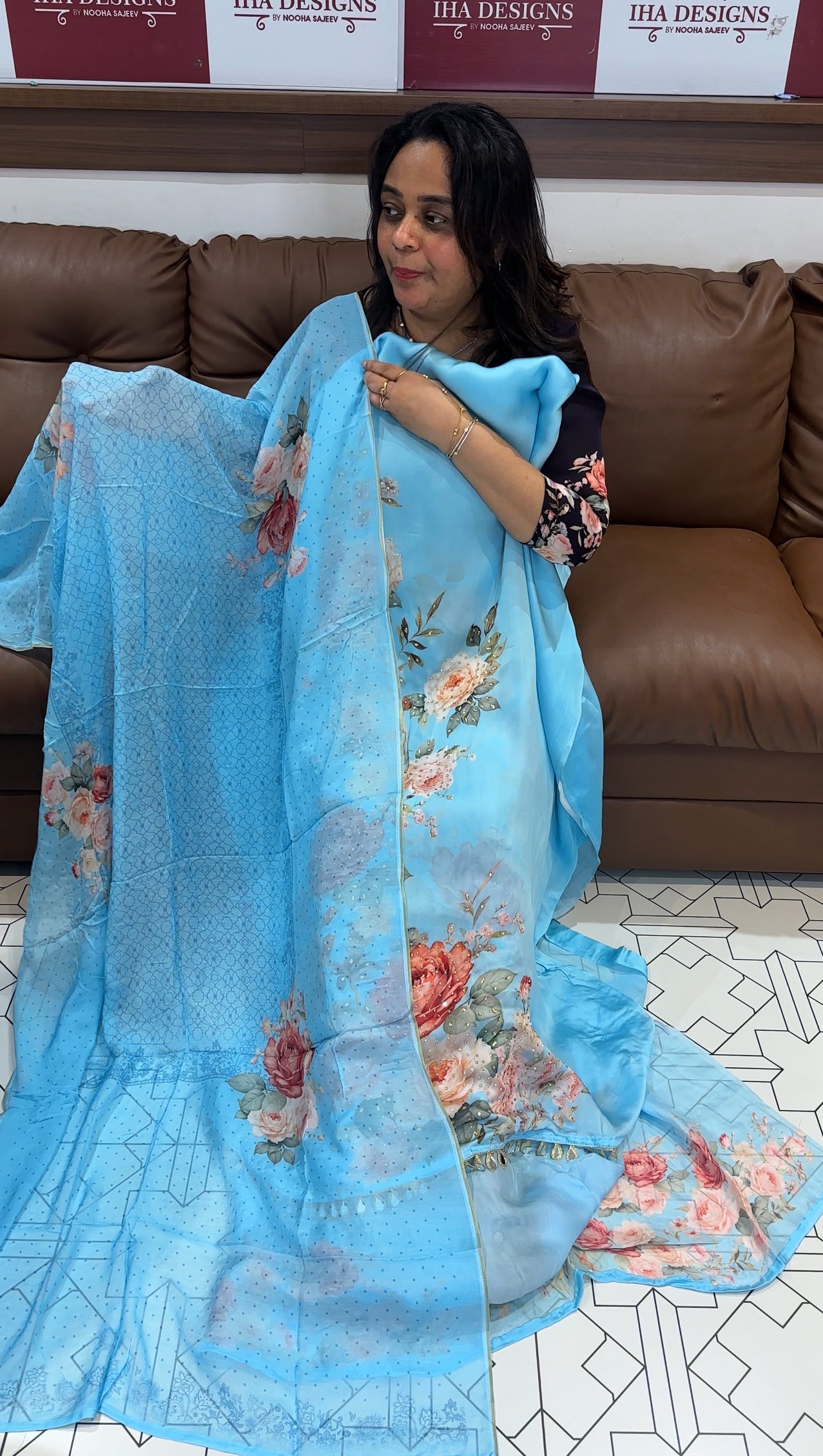 FORWARD PRINTED CRAPE UNSTITCHED SALWAR SUITS - IHA 26585