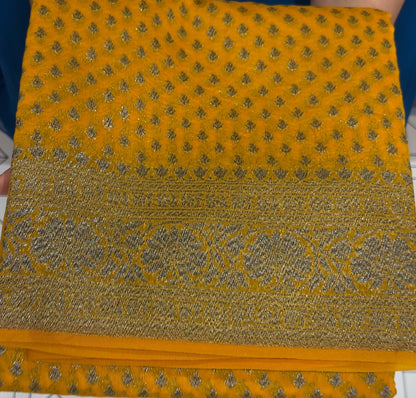 SEMI BANARASI SAREES - IHA 17281