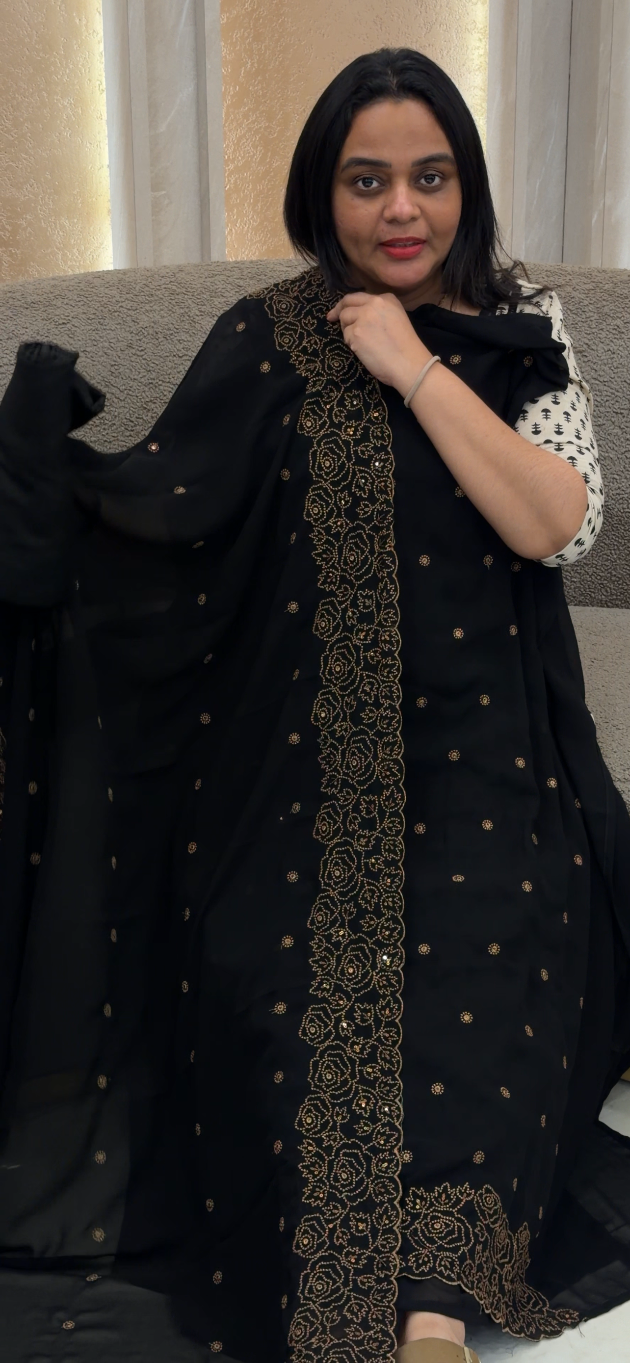 FAUX GEORGETTE UNSTITCHED SALWAR SUITS - IHA 33696