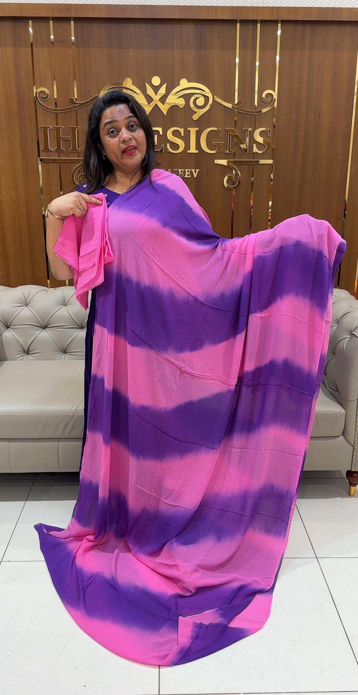 DOUBLE DYED SAREES - IHA 24955