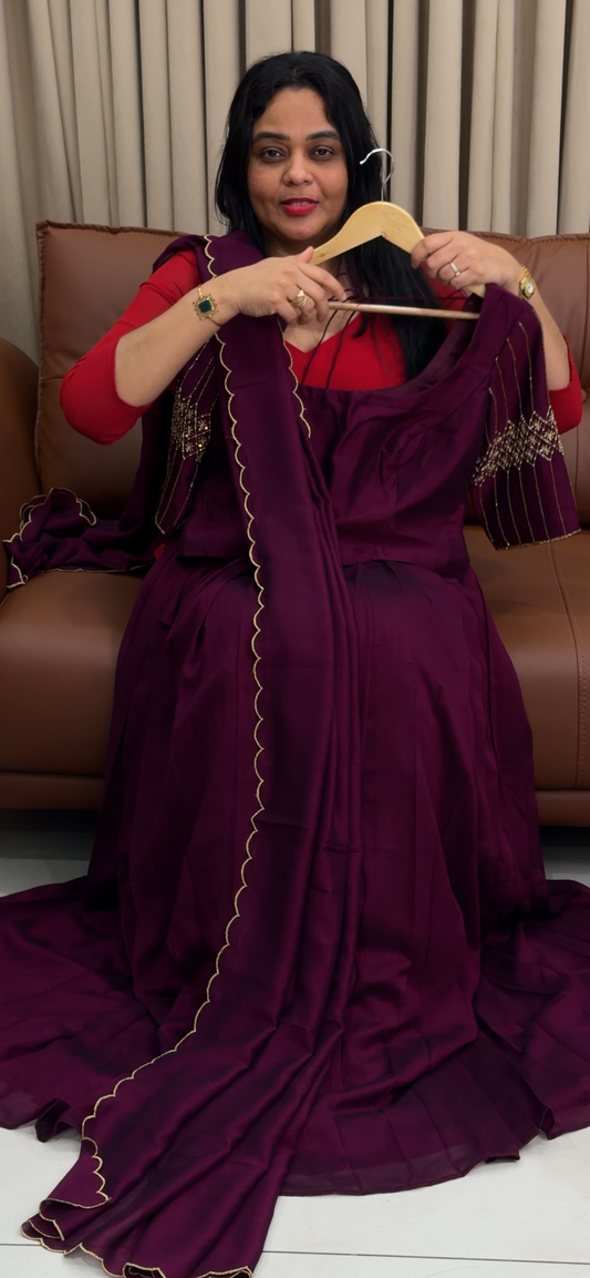 IN-HOUSE SEMI STITCHED DHAVANI SETS - IHA 34518