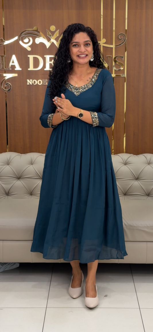 MUL CHANDERI HAND WORKED TOPS - IHA 29346