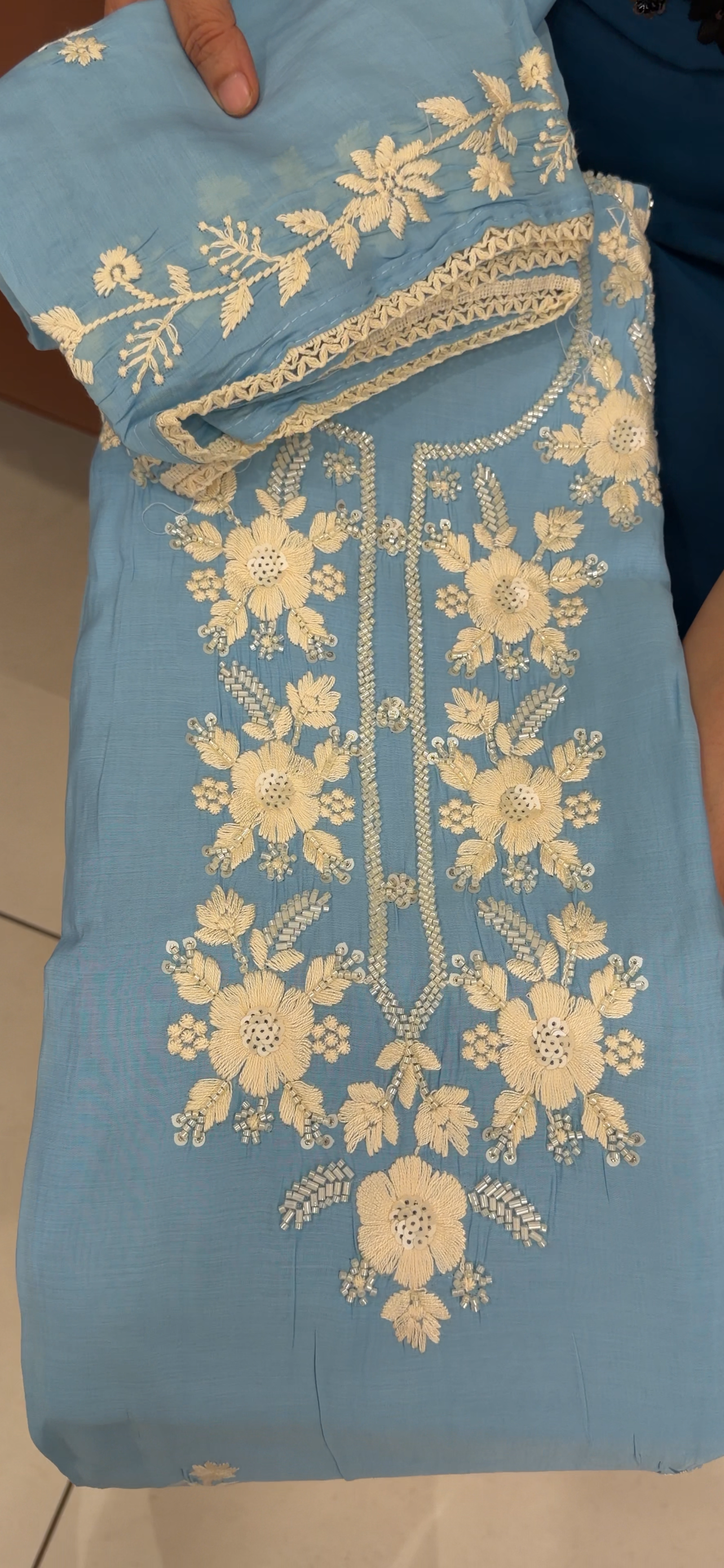 CHIKANKARI UNSTITCHED SALWAR SUITS - IHA 34654