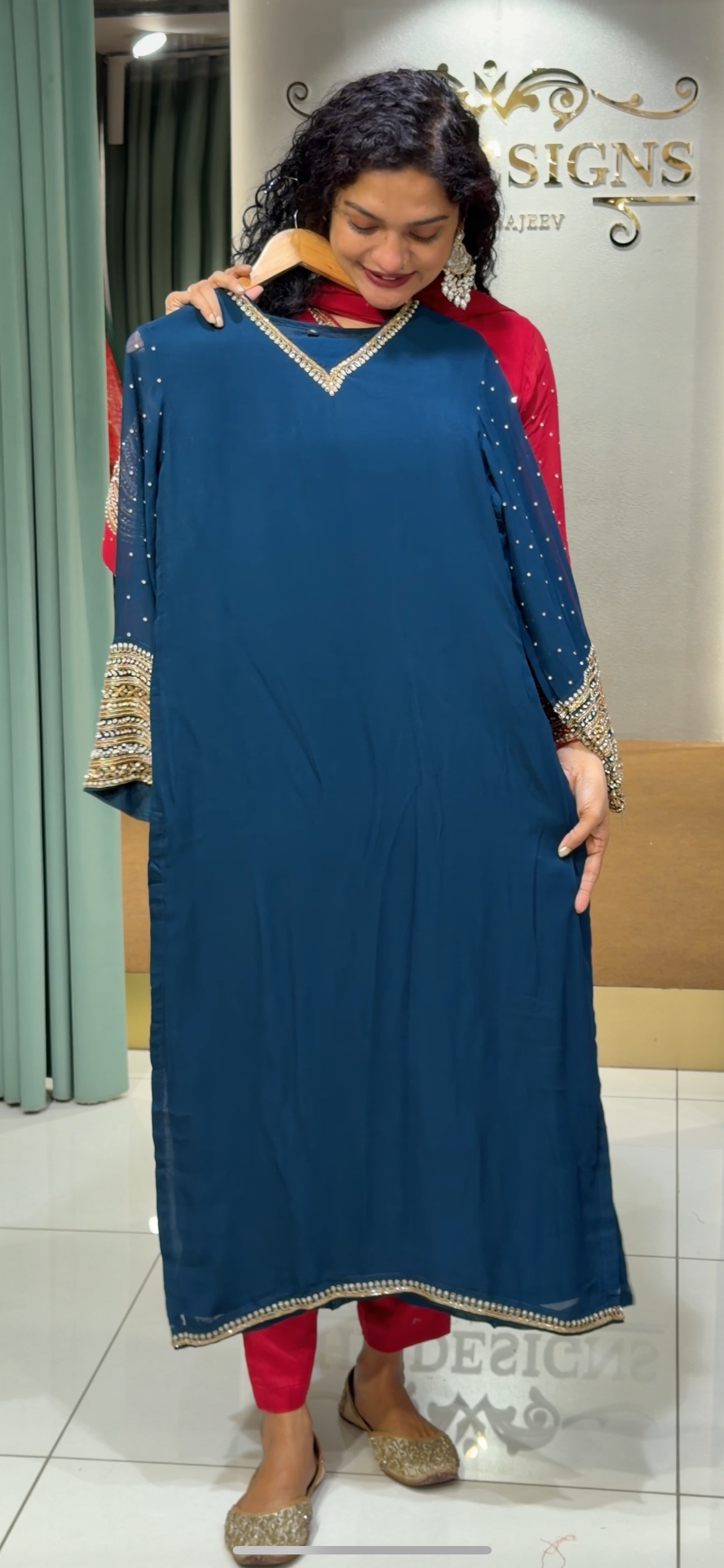 PARTY WEAR TOP, BOTTOM AND DUPATTA - IHA 29608