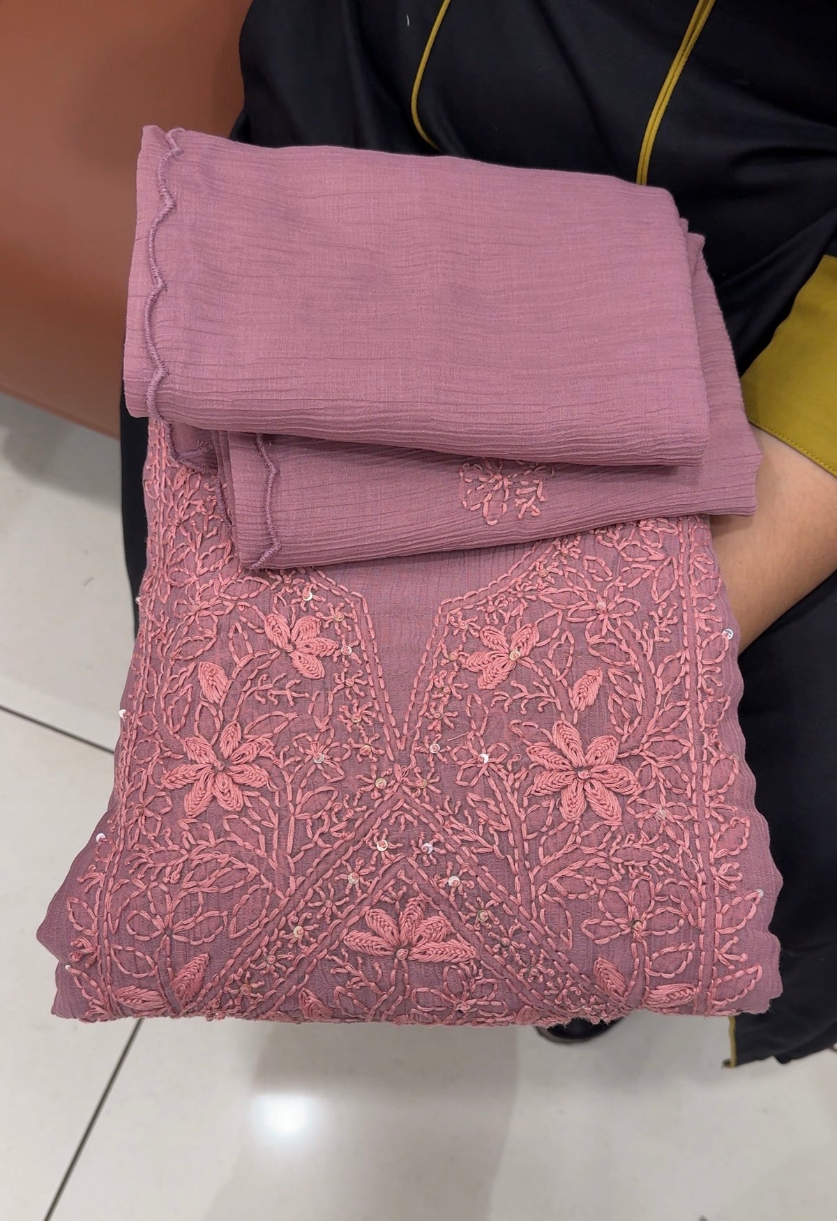 LUCKNOWI CHIKANKARI UNSTITCHED SALWAR SUITS -IHA 35401