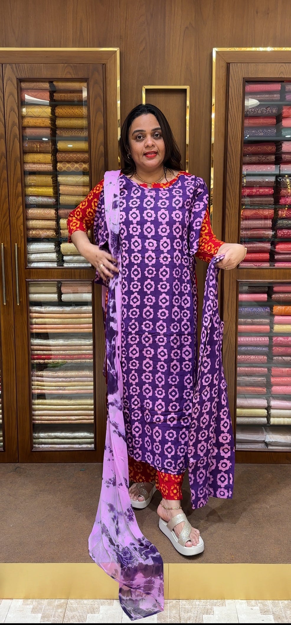 FORWARD BATIK PRINTED UNSTITCHED SALWAR SUITS - IHA 22716