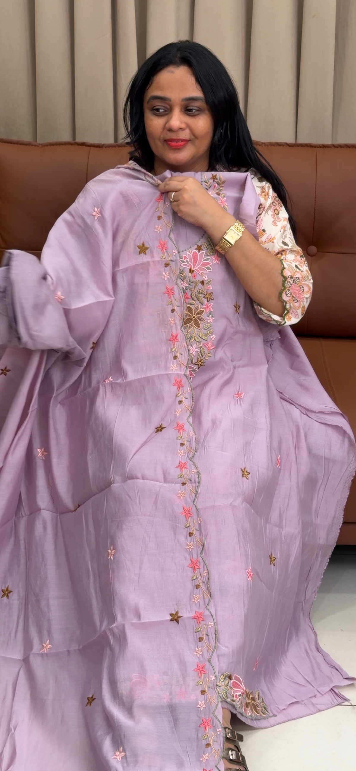 MUL CHANDERI UNSTITCHED SALWAR SUIST - IHA 35893