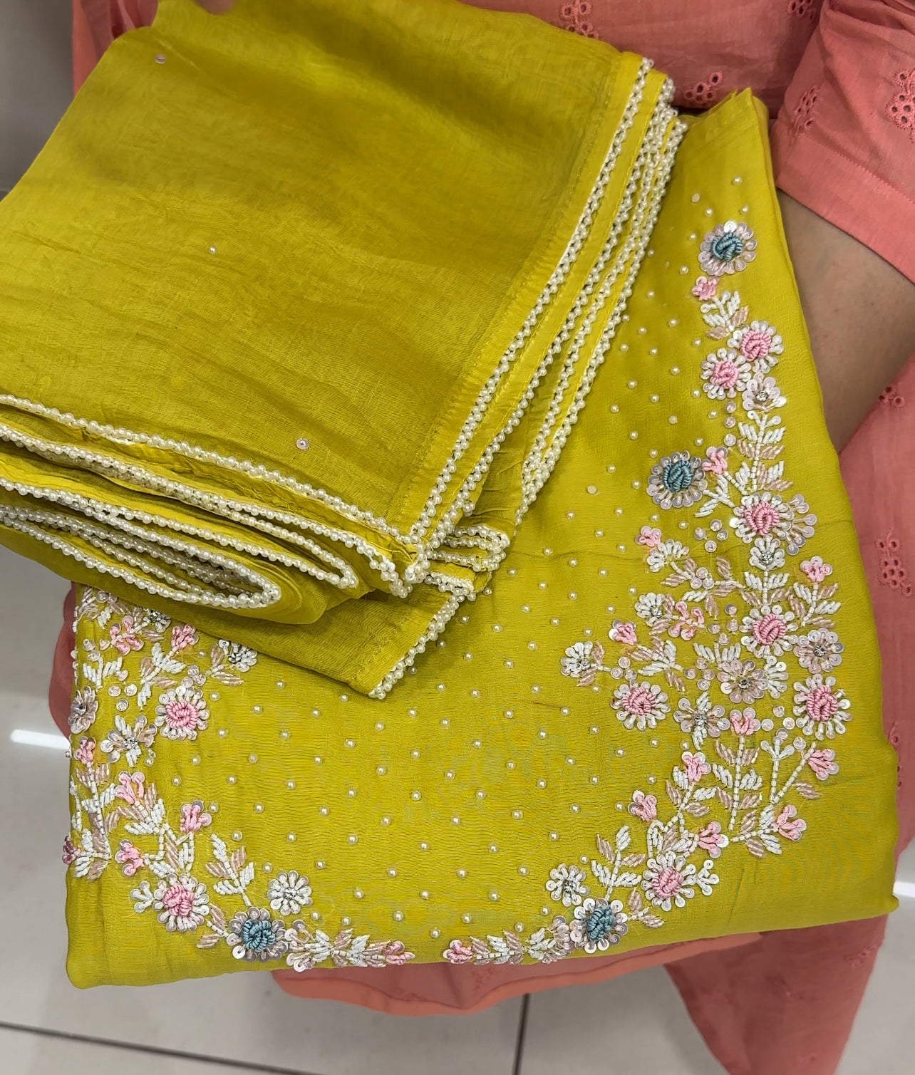 SILK CHANDERI UNSTITCHED SALWAR SUITS - IHA 27017