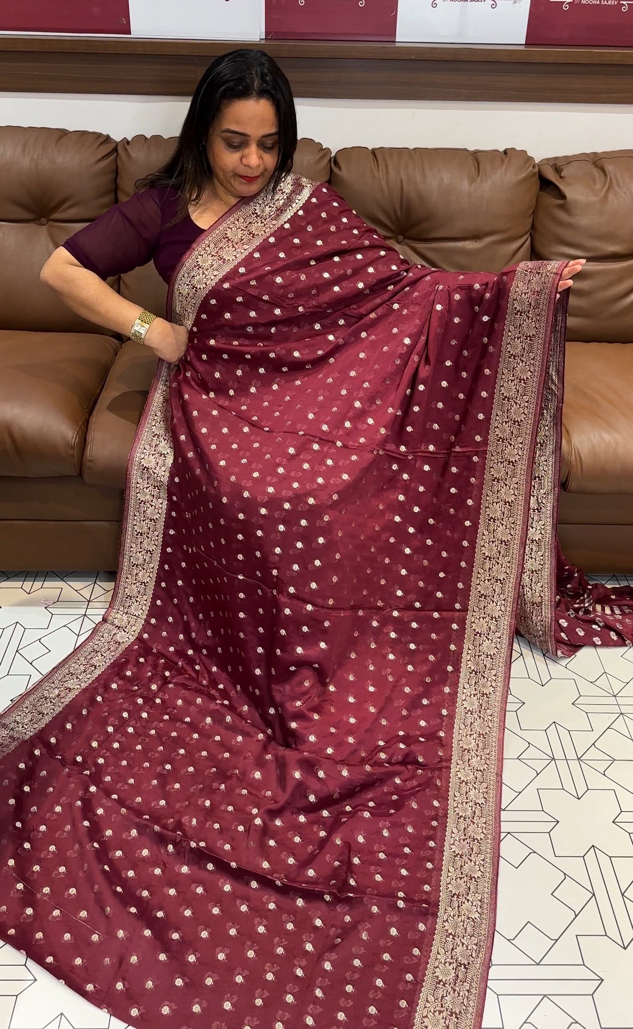 PLATINUM CHIFFON SAREES - IHA 22835