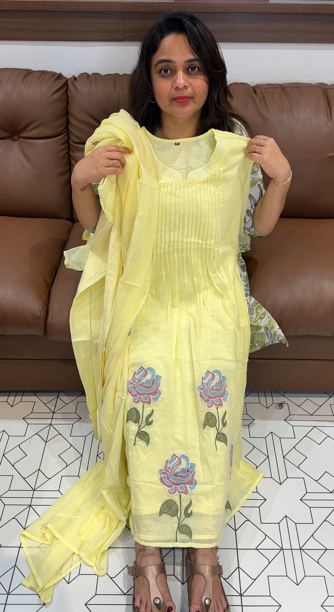 MUL COTTON TOP BOTTOM AND DUPATTA - IHA 26307