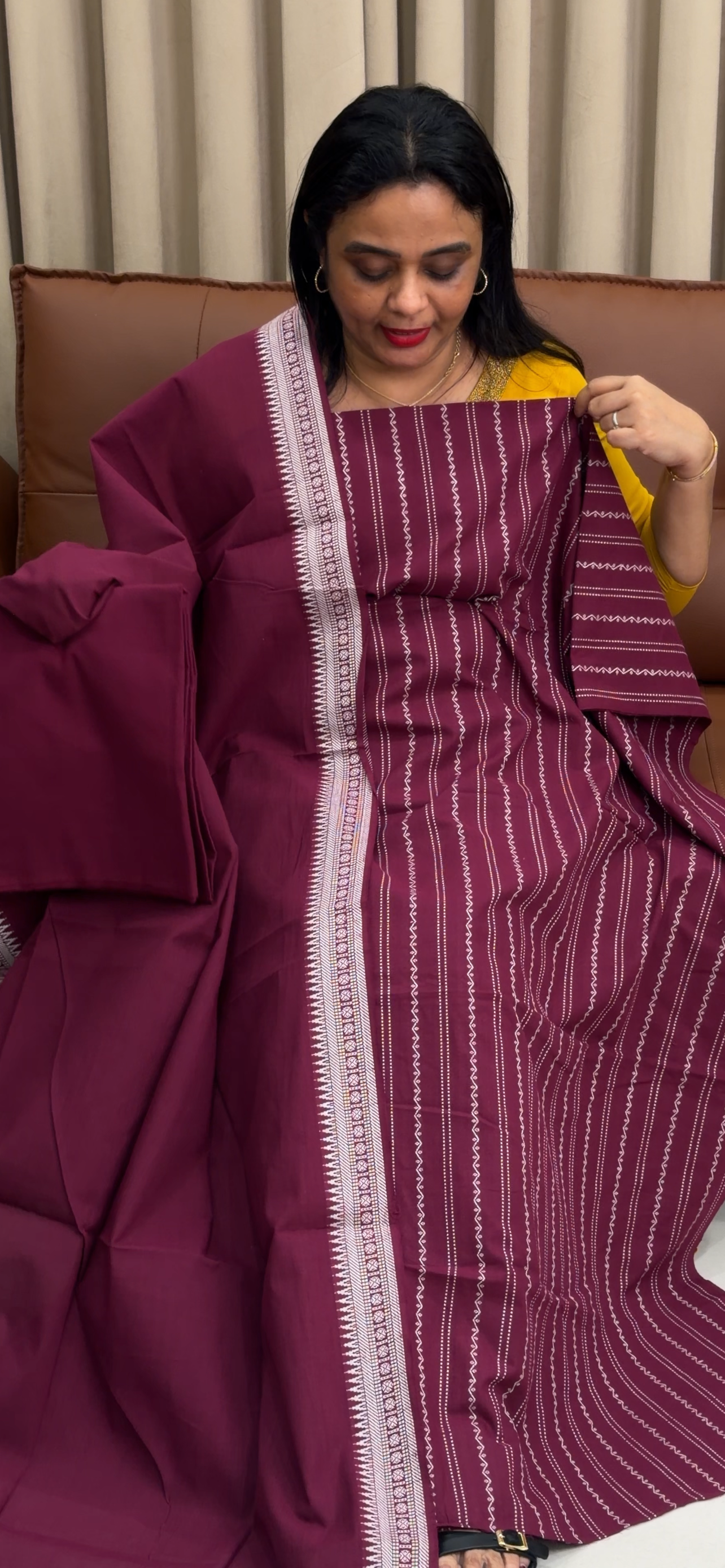 JAMDANI UNSTITCHED SLAWAR SUITS - IHA 33948