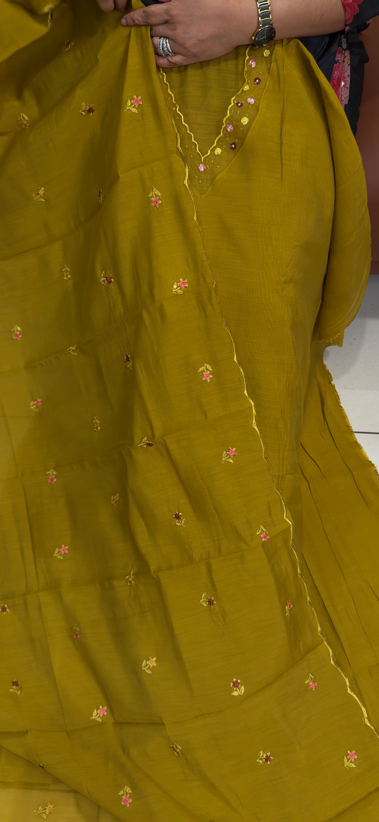MUL CHANDERI UNSTITCHED SALWAR SUITS - IHA 34929