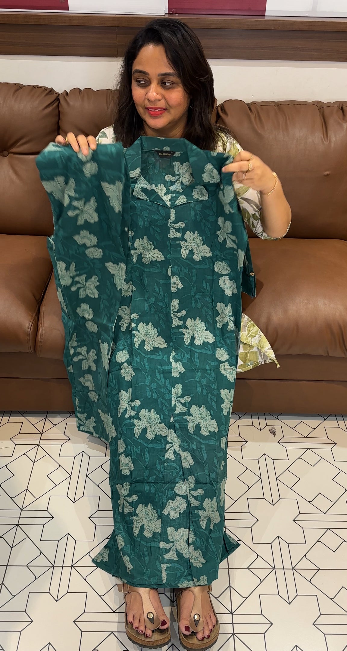 PRINTED COTTON TOP AND BOTTOM - IHA 26310