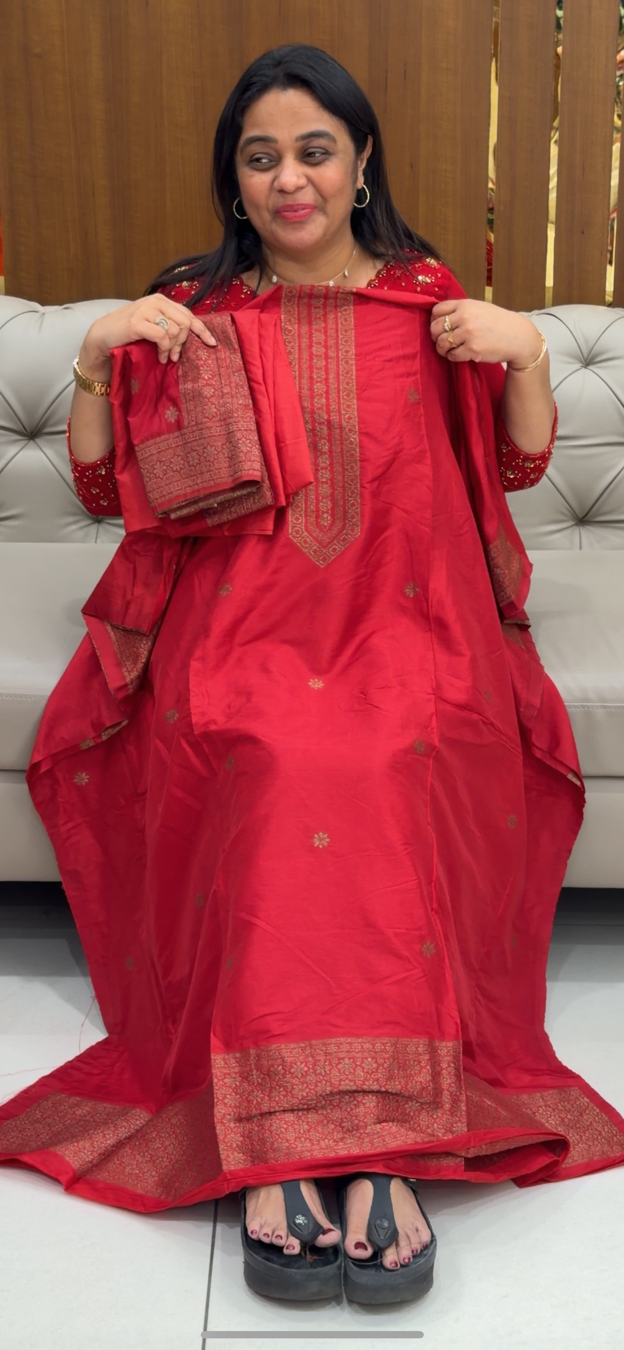 BANARASI UNSTITCHED SALWAR SUITS - IHA 28765