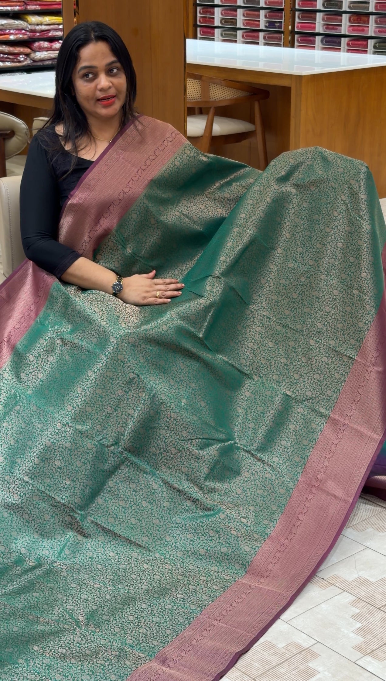 SEMI KANCHIPURAM SAREES - IHA 30204