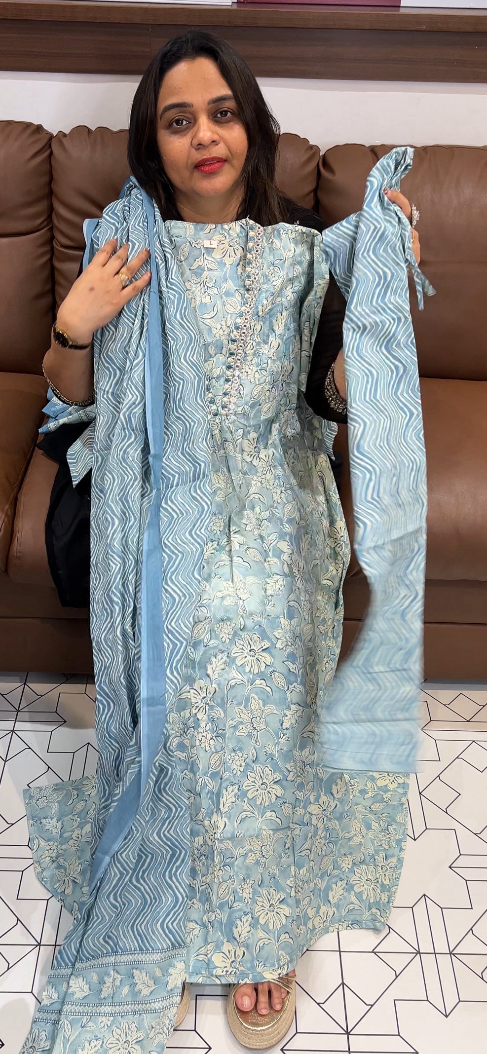 ANARKALI LONG TOP, BOTTOM AND DUPATTA - IHA 22853