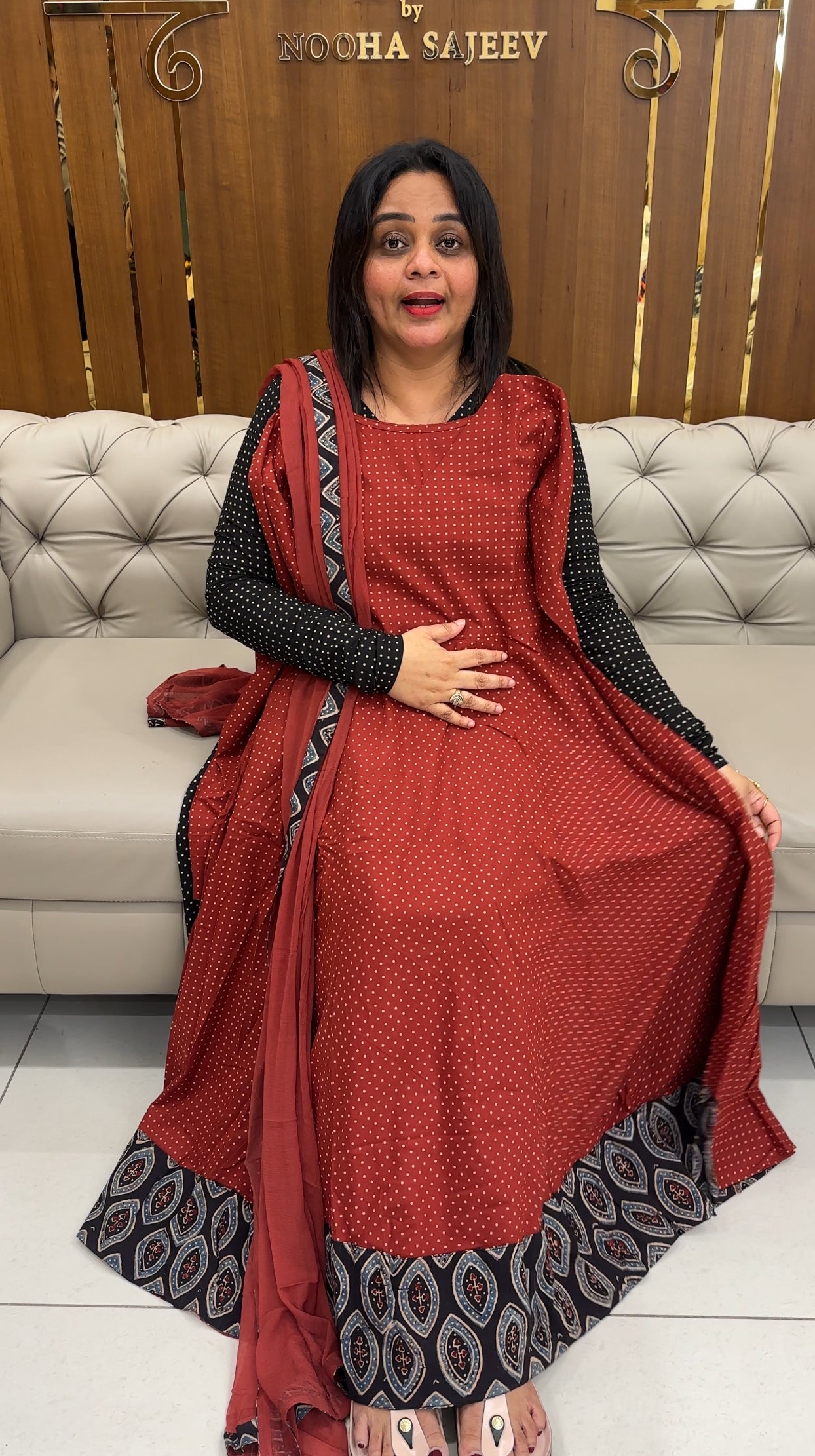 IHA'S IN-HOUSE PRINTED ANARKALI TOPS AND DUPATTA - IHA 26803