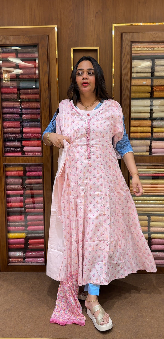 MUL MUL COTTON TOP,BOTTOM AND DUPATTA - IHA 22554