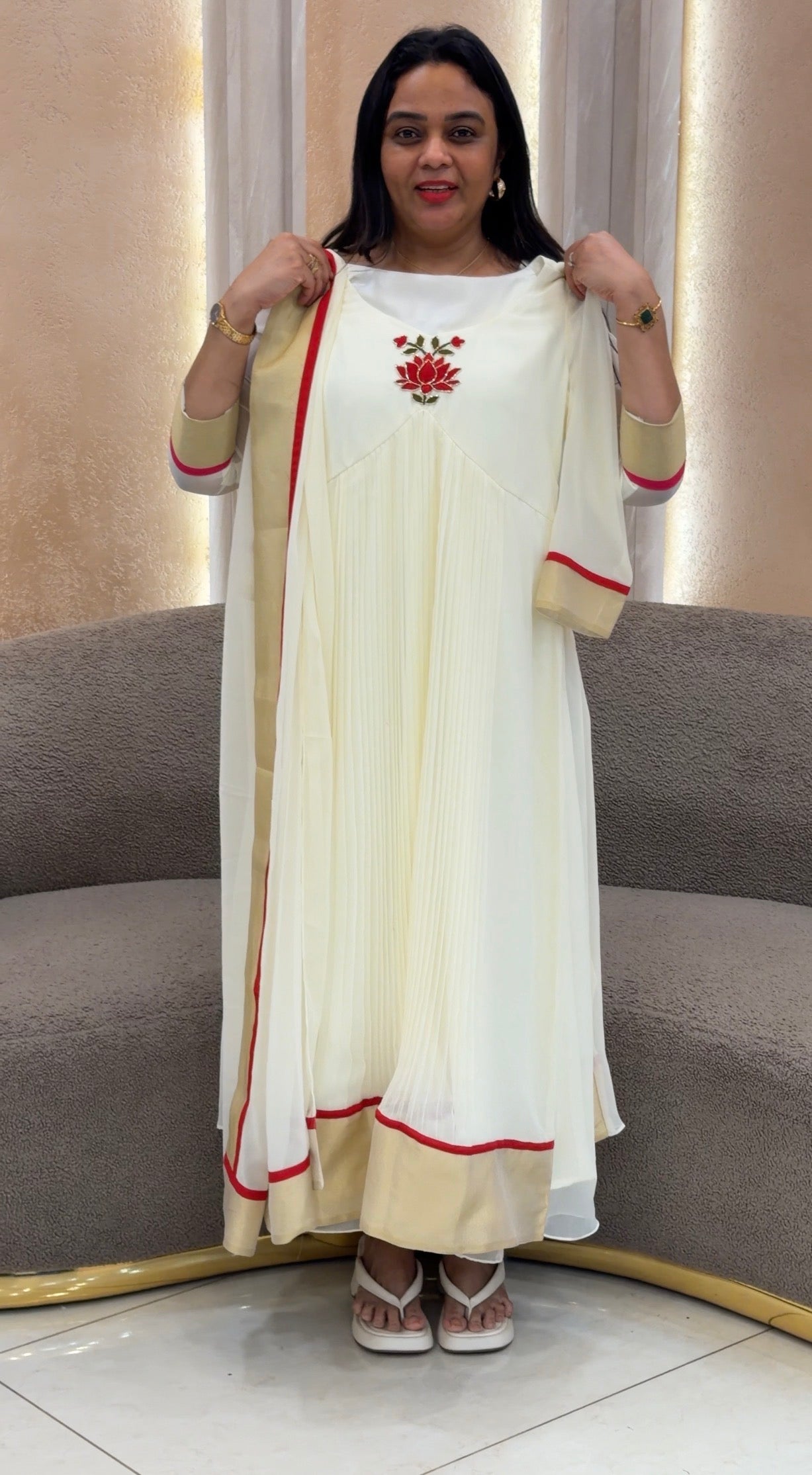 IHA'S IN-HOUSE HGEORGETTE  ALINE TOP ONLY- IHA 33505