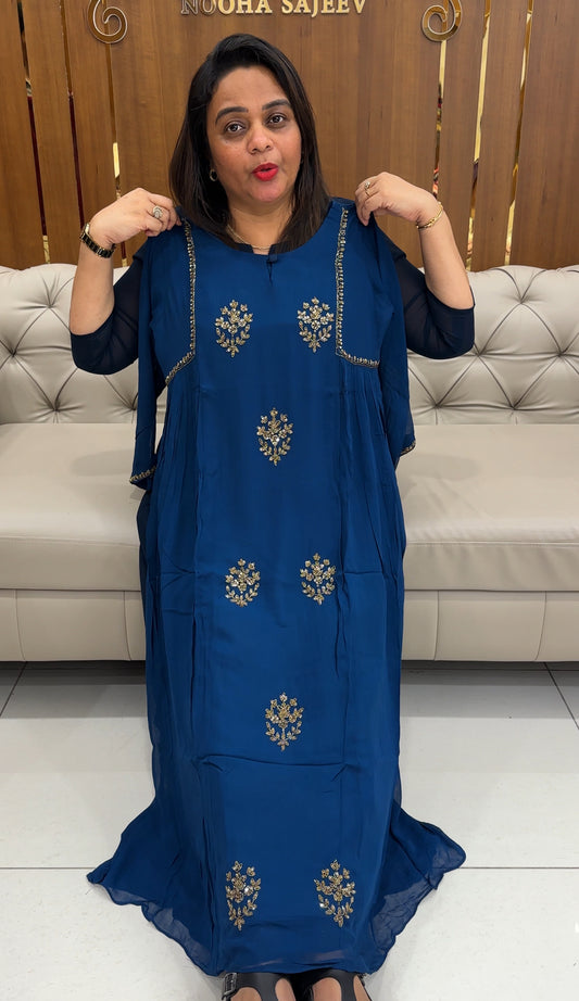 VISCOSE GEORGETTE LONG TOPS - IHA 25876