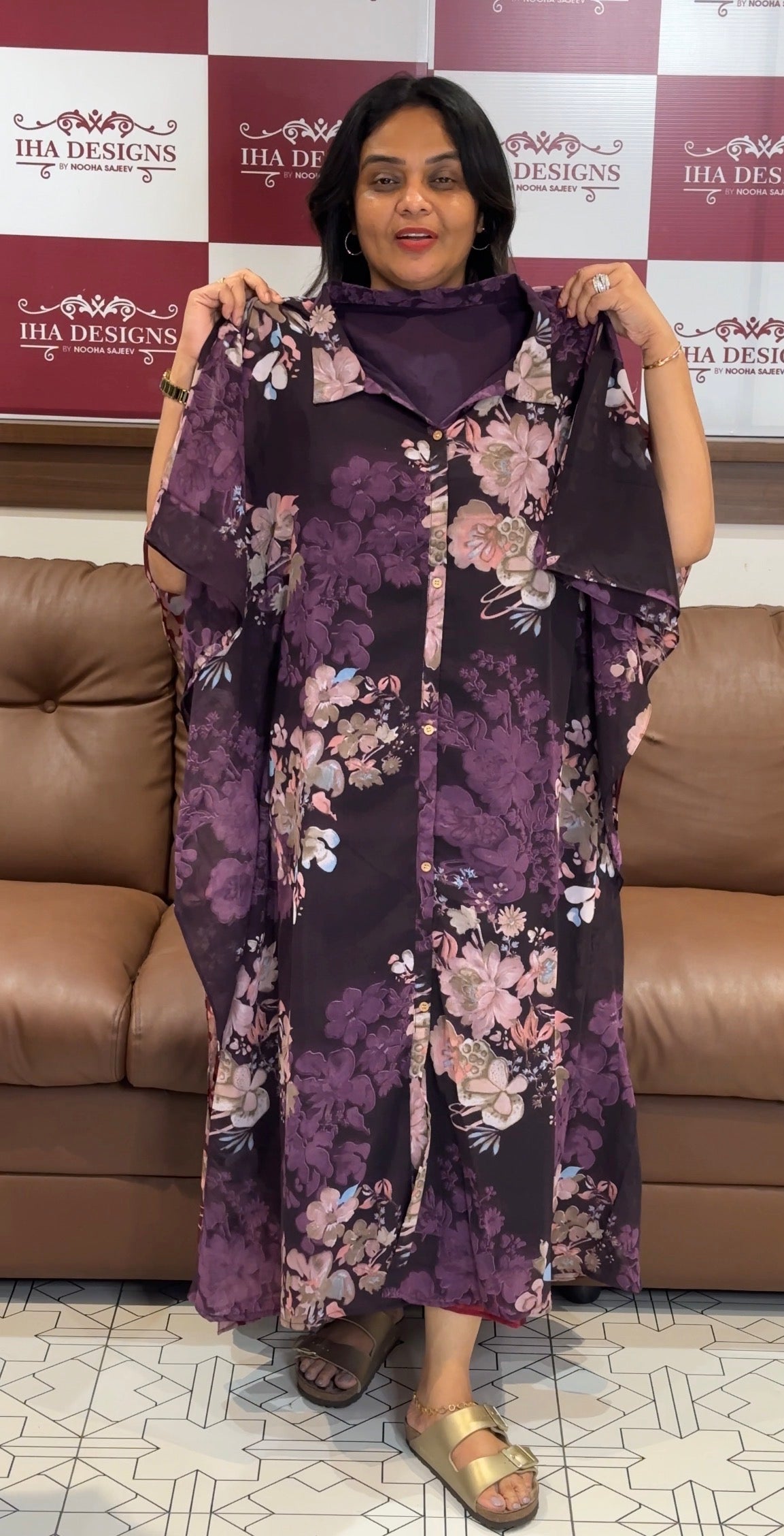 IHA'S IN-HOUSE PRINTED GEORGETTE KAFTAN TOPS - IHA 31155