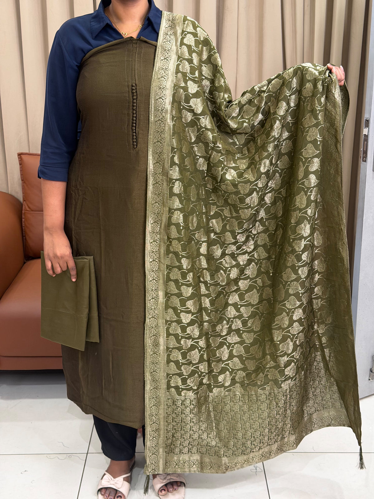 SEMI RAW SILK UNSTITCHED SALWAR SUITS - IHA 35839