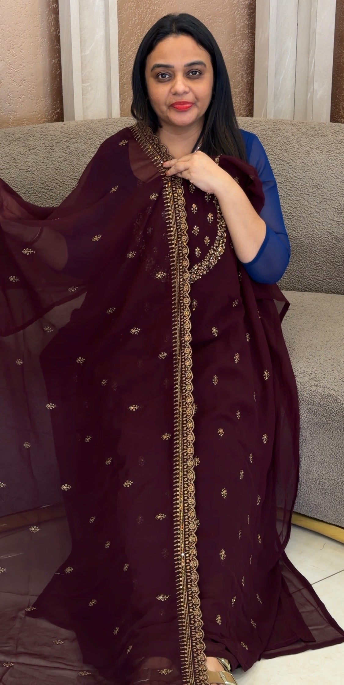 FORWARD FAUX GEORGETTE UNSTITCHED SALWAR SUITS - IHA 32528