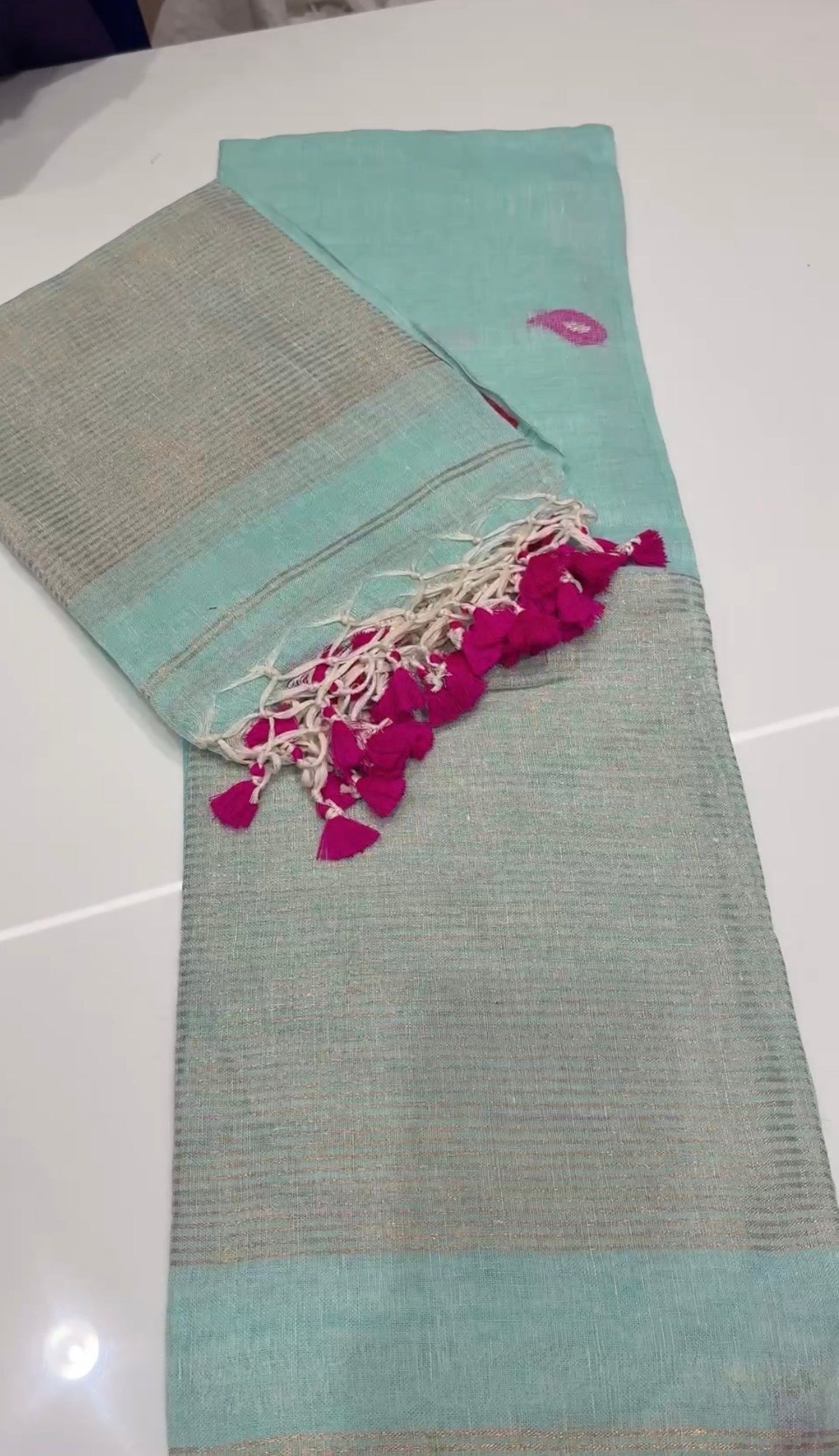 HANDLOOM LINEN TOP AND DUPATTA MATERIAL - IHA 35425