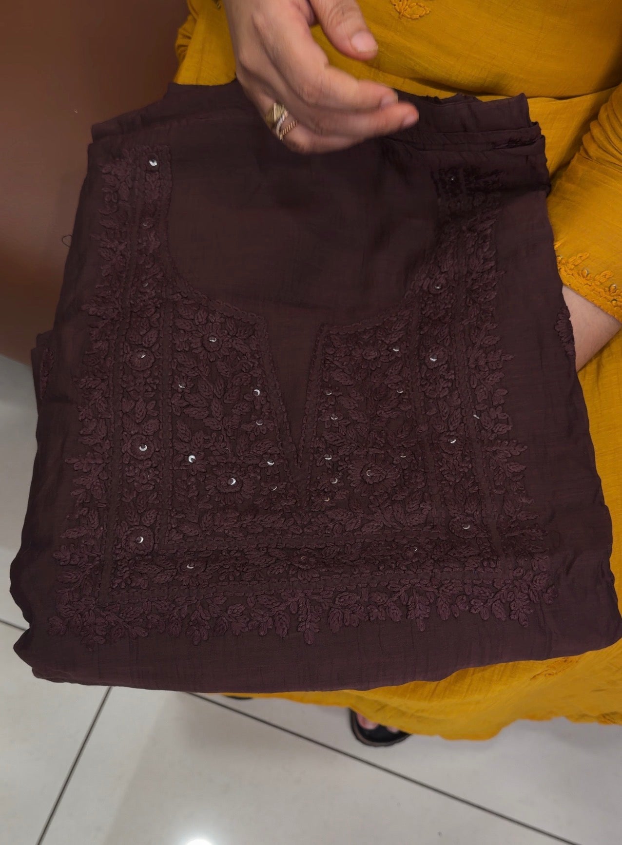LUCKNOWI CHIKANKARI UNSTITCHED SALWAR SUITS - IHA 34724