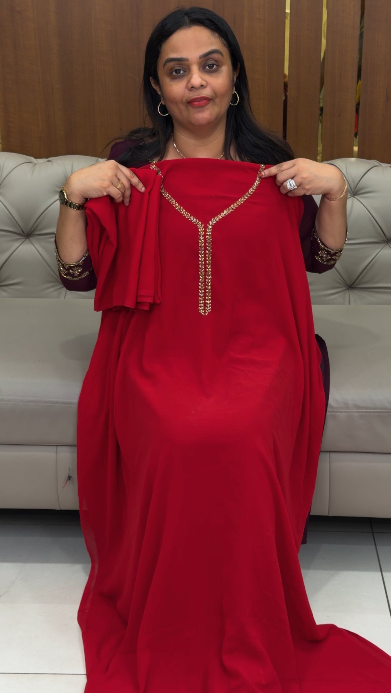 FORWARD HAND WORKED UNSTITCHED SALWAR - IHA 33265