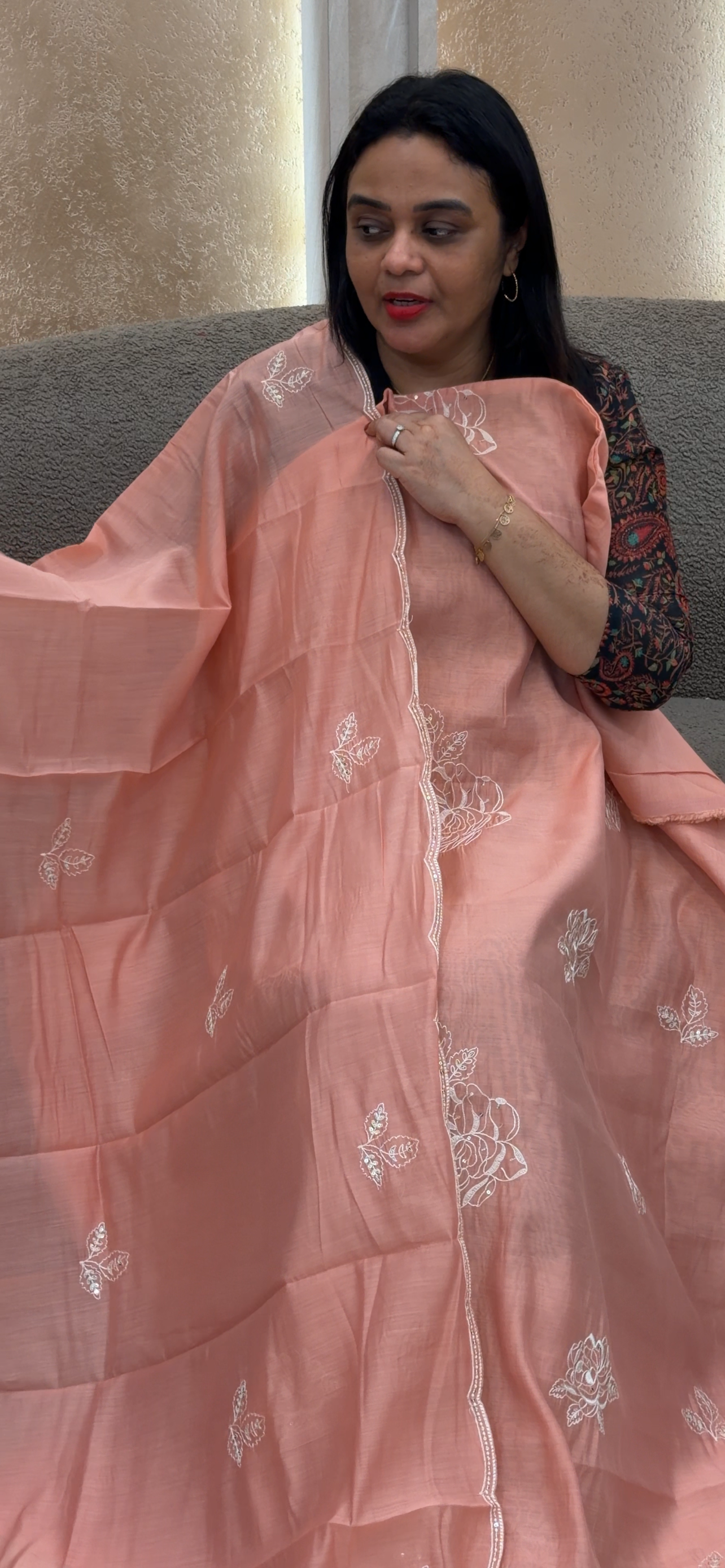 MUL CHANDERI UNSTITCHED SALWAR SUITS - IHA 33203