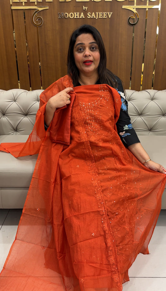 NET KOTA UNSTITCHED SALWAR SUITS - IHA 25357