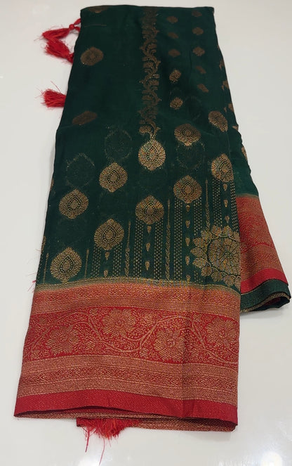 SEMI BANARASI  SAREES - IHA 16797